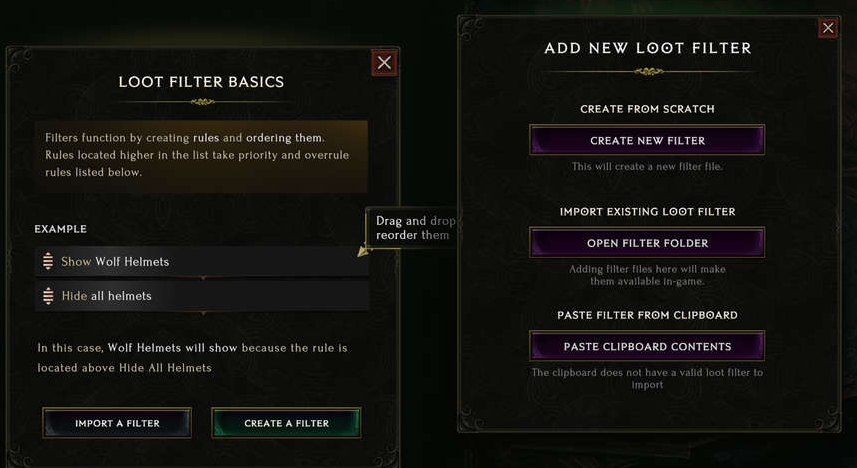 last epoch loot filter basic and adding new loot filter